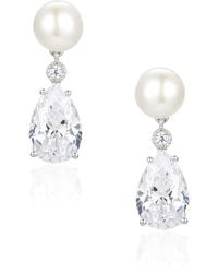 Santinni - Highgrove Freshwater Pearl & Crystal Drop Earrings - Lyst