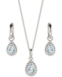 Charlotte's Web Jewellery - March Birthstone Sterling Necklace And Earring Set - Lyst
