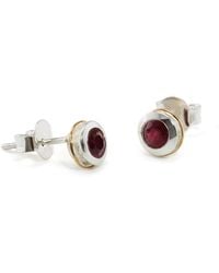 Isla Silver - Handmade Sterling Ruby Stud Earrings - Lyst