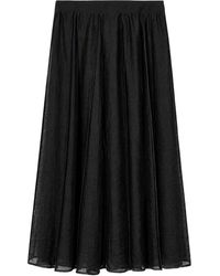 Nocturne - Braid-Trim Pleated Midi Skirt - Lyst