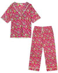 Inara - Indian Cotton Floral Printed Pyjamas - Lyst