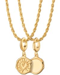 Lily Charmed - Plated Manifest Love Charm Necklace With Twisted Rope Chain - Lyst