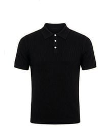 Ron Tomson - Short Sleeve Textured Polo Shirt - Lyst