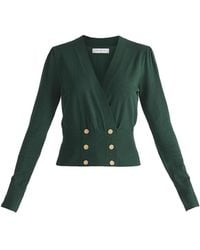 Paisie - Viscose Knit Button-Wrap Top - Lyst
