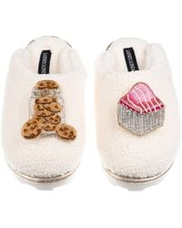 Laines London - Neutrals Laines X Juliet Closed Toe Slippers With Cookie Jar & French Fancy Brooches - Lyst