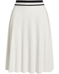 Conquista - Neutrals Elegant A-Line Skirt With Contrast Waistband - Lyst