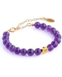 N'damus London - Adjustable Amethyst Gemstone Bracelet & Chain - Lyst