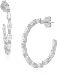 Moon London - Epic Sparkling Medium Sterling Hoops - Lyst