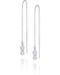 Nellou Jewellery - Fall Birthstone Earrings March Aquamarine Sterling - Lyst