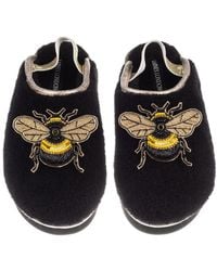 Laines London - Flatform Cloud Closed Toe Slippers With Double Honey Bee Brooches - Lyst