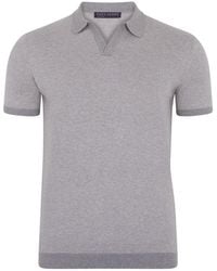 Paul James Knitwear - Mens Lightweight Cotton Giovanni Honeycomb Buttonless Polo Shirt - Lyst