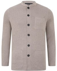 Paul James Knitwear - Neutrals Midweight Cotton Jaipur Knitted Nehru Jacket - Lyst