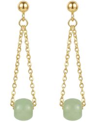 seree - Zodiac Collection Libra Skinny Chain Jade Earrings - Lyst