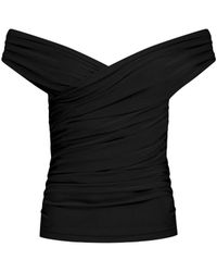 NAZLI CEREN - Cheri Draped Jersey Blouse - Lyst