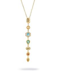 Ebru Jewelry - Vivid Veil Multi-Gem Y Drop Statement Necklace - Lyst