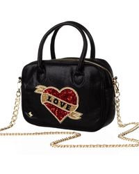Laines London - Couture Metallic Bag With Embellished Red Love Heart - Lyst
