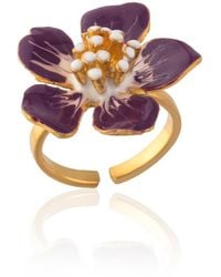 Milou Jewelry - Cherry Blossom Flower Adjustable Ring - Lyst