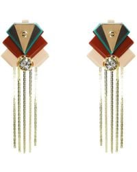 Gissa Bicalho - Acrylic Handmade Earring Pendant Fringes Empire Cinnamon - Lyst