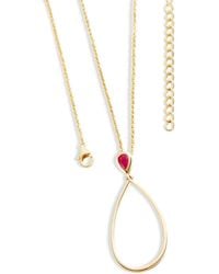 Lucy Quartermaine - Long Petal Drop Necklace With Pear Cut Ruby - Lyst