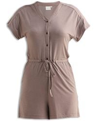 REISTOR - V Neck Drawstring Knit Romper - Lyst