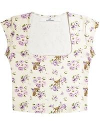 Cloud Haven - Rose Bulldog Square Neck Tee - Lyst