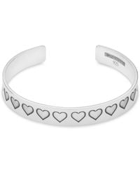 CarterGore - Sterling Etched Hearts Bangle Medium Size - Lyst