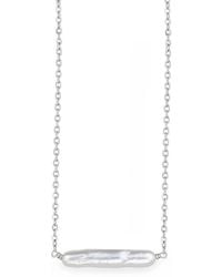 Astor & Orion - Maris Pearl Bar Necklace Sterling - Lyst