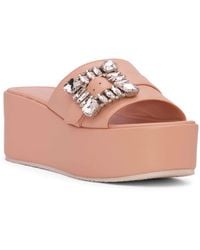 Beautiisoles by Robyn Shreiber Made in Italy - Neutrals Dita Baby Leather Comfortable Wedge Platform Mule Beach Pool Slide Sandal - Lyst