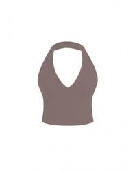 GOD SAVES QUEENS - Second Skin Studio Halter Top Mushroom - Lyst