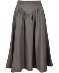 Oh!Zuza - Neutrals Echo Viscose Midi Skirt With Pockets – Cocoa - Lyst