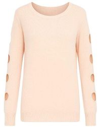 Conquista - Hole Detail Loose Apricot Sweater - Lyst