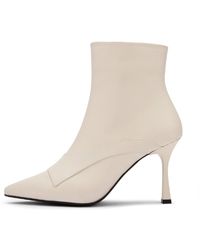 Ilvi - Neutrals Antti Cream Leather Heeled Boot - Lyst