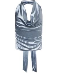 Amy Lynn - Carmel Satin Halter Cowl Top - Lyst