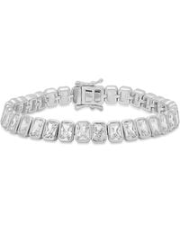 Kylie Harper - Bezel-Set Emerald-Cut Diamond Cz Tennis Bracelet - Lyst