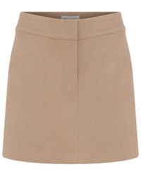 NAZLI CEREN - Neutrals Marde Wool Mini Skirt - Lyst