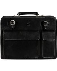Time Resistance - Leather Large Satchel Bag Briefcase - Lyst