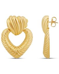 SHYMI - Textured Heart Drop Gold-Filled Earrings - Lyst