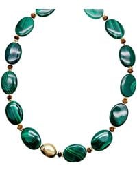 Farra - Oval Malachite Chunky Necklace - Lyst