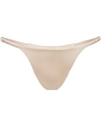 Black Heart Lingerie - Ruched Silk Thong - Lyst