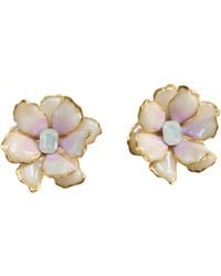 The Pink Reef - Small Bone & Jewel Box Earrings - Lyst