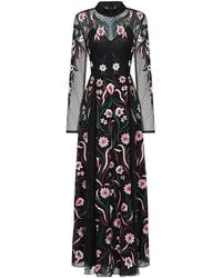 Frock and Frill - Liana Floral Embroidered Maxi Dress - Lyst