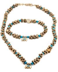 Ebru Jewelry - Eye Of The Elephant Gold Necklace & Bracelet Set - Lyst