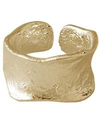 Janus Edinburgh - Vermeil Paria Achmelvich Brush Stroke Textured Chunky Open Ring - Lyst