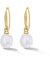 Dower & Hall - Oval Luna Pearl Drop Earrings - Lyst