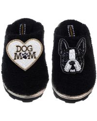 Laines London - Teddy Closed Toe Slippers With Buddy The Boston Terrier & Dog Mum Mom Brooches - Lyst