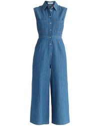 Paisie - Wide Leg Denim Jumpsuits - Lyst