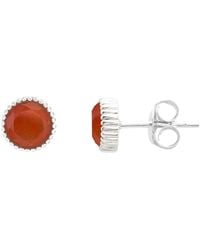 Auree - Barcelona July Birthstone Stud Earrings Carnelian - Lyst