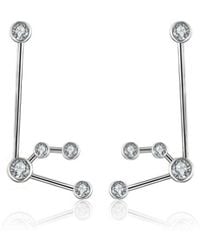 Genevieve Collection - Aquarius Zodiac Constellation Earring 18K & Diamond - Lyst