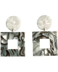 CLOSET REHAB - Small Open Square Drop Earrings - Lyst