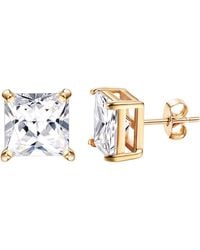 Sophelia - Plated Square Solitaire Stud Earrings For - Lyst